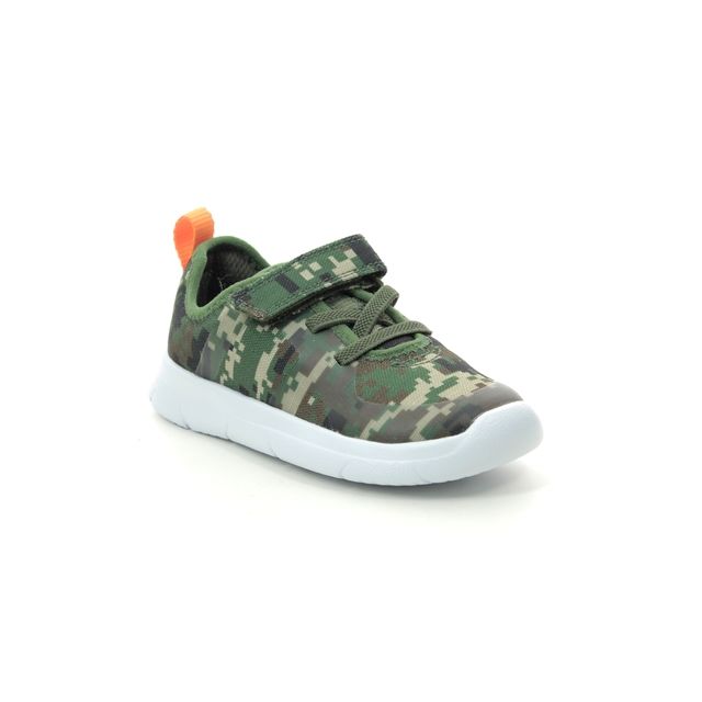 Clarks Ath Flux T Camouflage Kids Toddler Boys Trainers 4601-66F