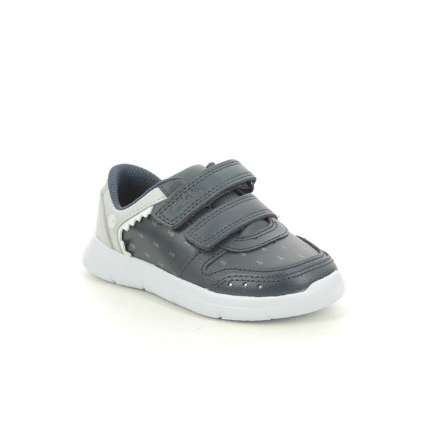 Clarks Toddler Boys Trainers - Navy leather - 566088H ATH SCALE T