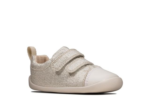 Clarks Roamer Craft T Silver Kids girls first and baby shoes 4990-96F