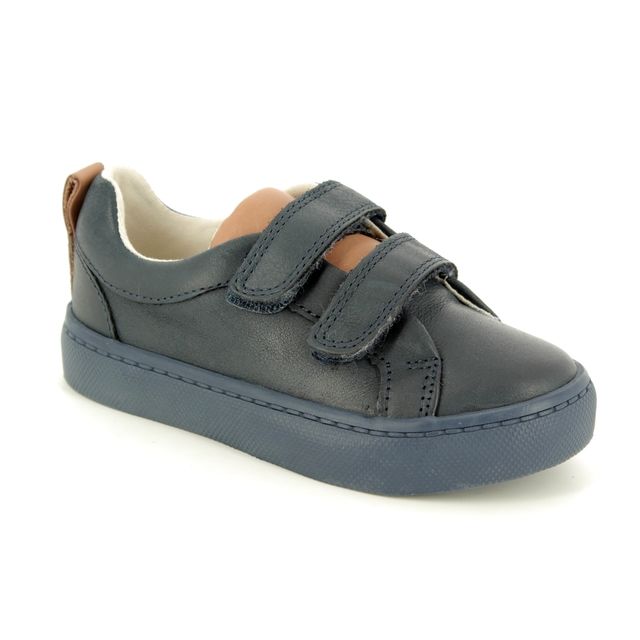 Clarks City Oasis Inf Navy Leather Kids Boys Casual Shoes 3591-36F