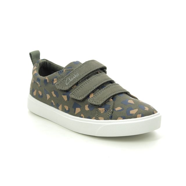 Clarks City Vibe K Camouflage Kids Boys Trainers 4912-56F