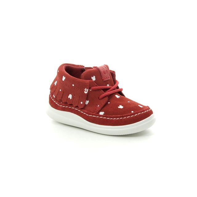 Clarks Cloud Polka T Disney Red suede Kids first shoes 4227-26F