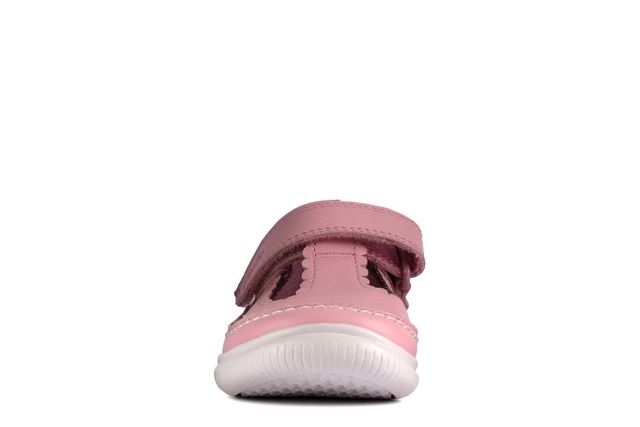 Clarks Crest Moc T Pink Leather Kids first shoes 6482-77G