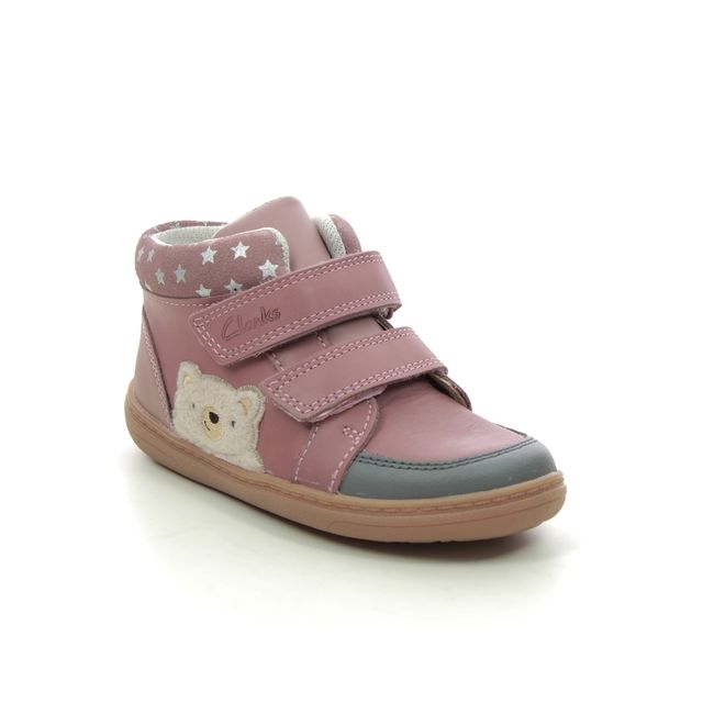 Clarks Toddler Girls Boots - Pink Leather - 692786F FLASH BEAR K