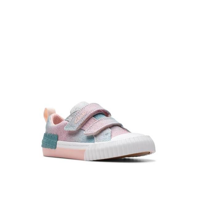 Clarks Toddler Girls Trainers - Pink Glitter - 764826F FOXING BRILL T