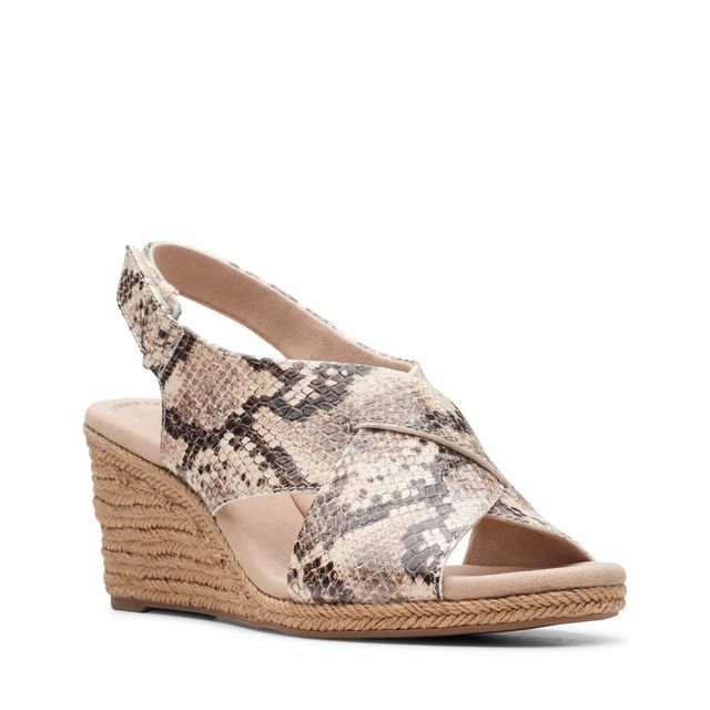 Clarks Lafley Alaine Taupe Womens Wedge Sandals 4813-44D