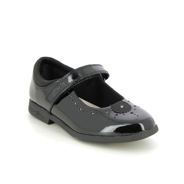 Clarks Magic Step Mj K Black patent Kids girls school shoes 6970-96F