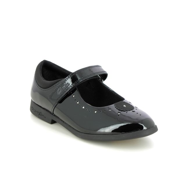 Clarks Magic Step Mj O Black patent Kids girls school shoes 6970-47G