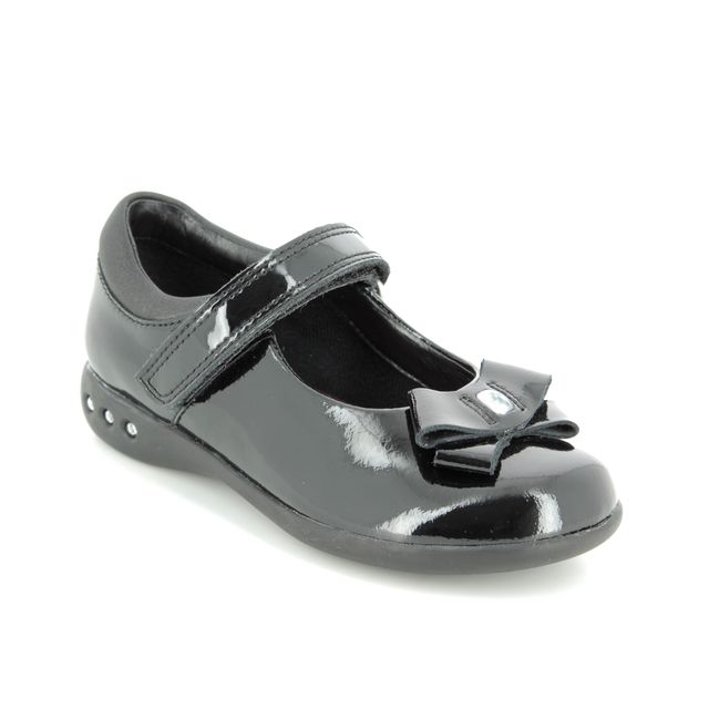 Clarks Prime Skip Black patent Kids Girls Casual Shoes 3875-26F