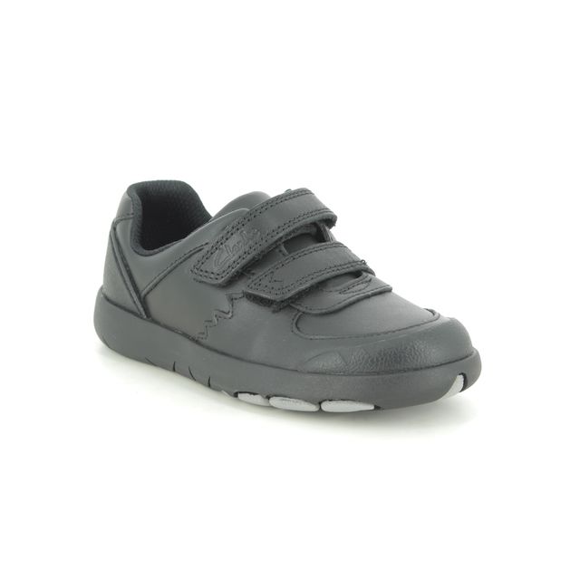 Clarks Boys Casual Shoes - Black leather - 470455E REX PACE T