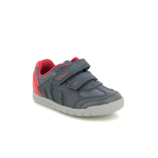 Clarks Boys Toddler Shoes - Navy Leather - 614405E REX PLAY QUEST