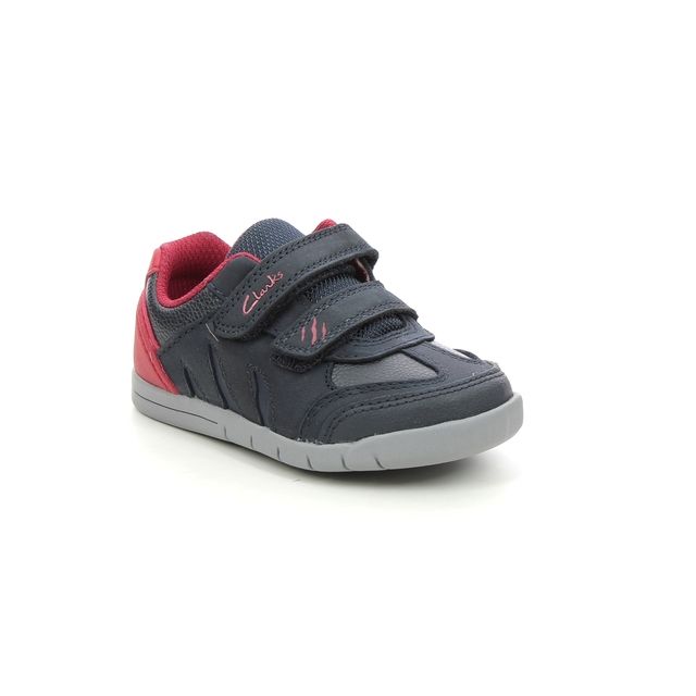 Clarks Boys Toddler Shoes - Navy Leather - 614408H REX PLAY QUEST