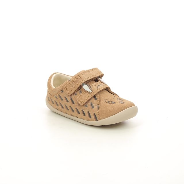 Clarks Girls First And Baby Shoes - Tan suede - 621376F ROAMER DEER T
