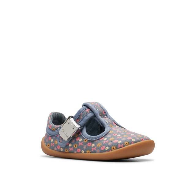Clarks Girls First And Baby Shoes - Blue Floral - 764636F ROAMER FLY T