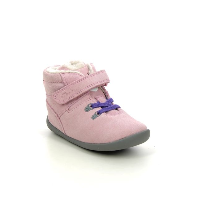 Clarks Roamer Snug T Pink suede Kids girls first and baby shoes 6190-77G