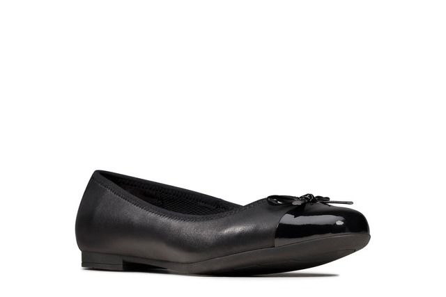 Clarks School Shoes - Black leather - 495566F SCALA BLOOM Y