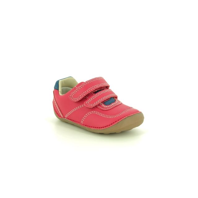 Clarks Tiny Dusk T Red leather Kids Boys First Shoes 4700-56F