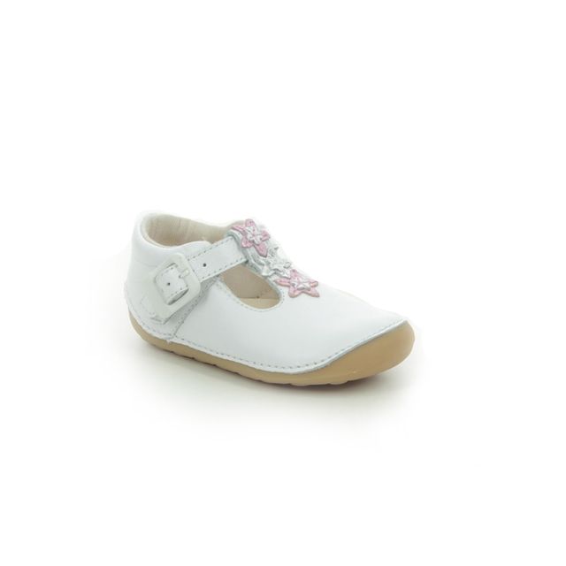 Clarks Tiny Flower T White Leather Kids girls first and baby shoes 5763-57G