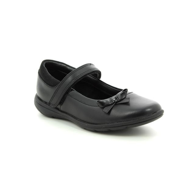 Clarks Venture Star Jn Black leather Kids girls school shoes 3491-18H