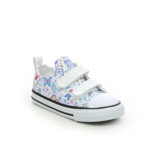 Converse Butterfly 2v White floral Kids toddler girls trainers 770655C-006