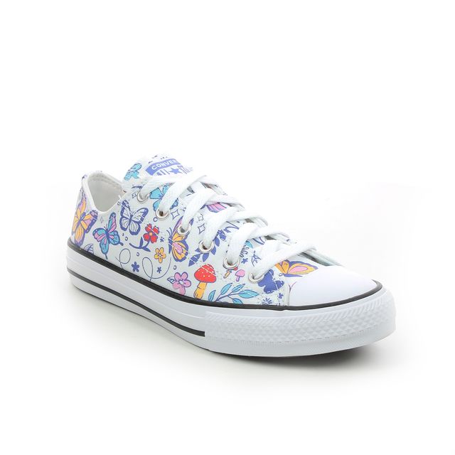Converse Butterfly Jnr White floral Kids girls trainers 670709C-002