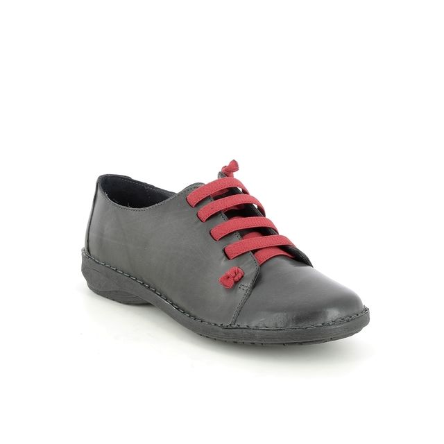 Creator Notella Dark Grey Leather Womens lacing shoes IB 1047-04