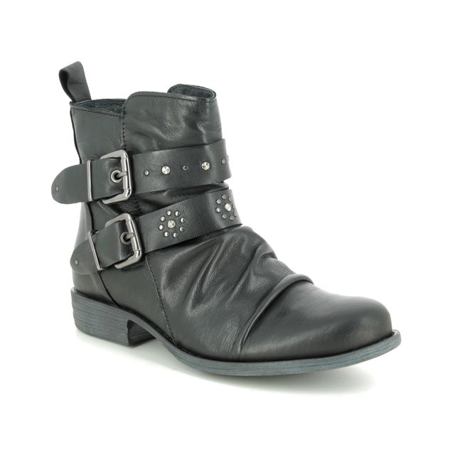 Creator Peerout Black leather Womens Ankle Boots IB18328-30