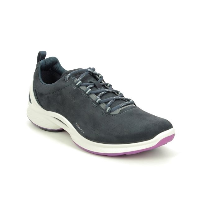 ECCO Biom Fjuel W Navy Nubuck Womens Walking Shoes 837533-02058