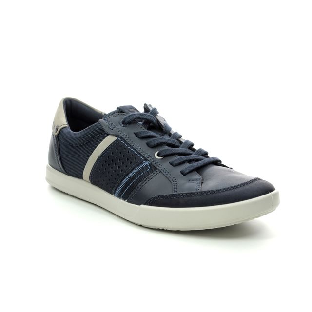 ECCO Collin 2.0 Navy leather Mens trainers 536234-50881