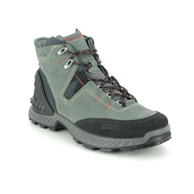 ECCO Exohike Dark Grey Leather Mens Outdoor Walking Boots 840734-51771