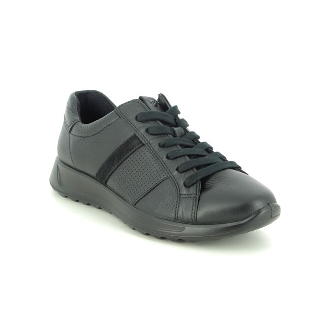 ECCO Flexure Perf Black leather Womens lacing shoes 292423-51052