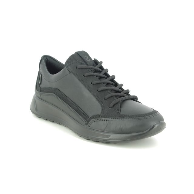 ECCO Flexure Run Gtx Black leather Womens lacing shoes 292363-51052