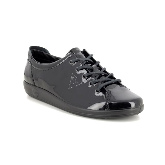 ECCO Soft 2.0 Black patent Womens lacing shoes 206503-11001
