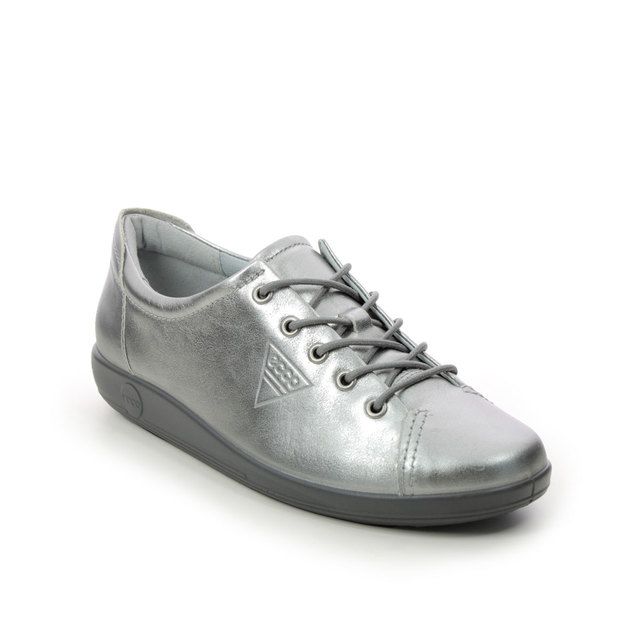 ECCO Soft 2.0 Silver Leather Womens lacing shoes 206503-11708