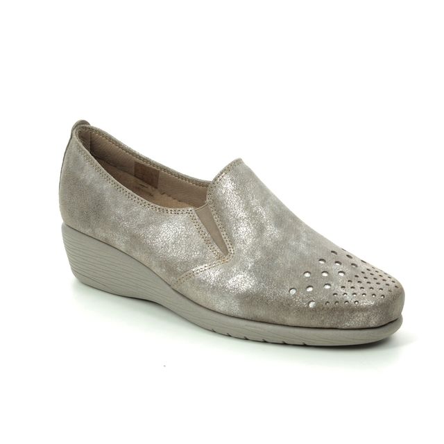 Begg Exclusive Dory Taupe leather Womens Comfort Slip On Shoes ST0526-09
