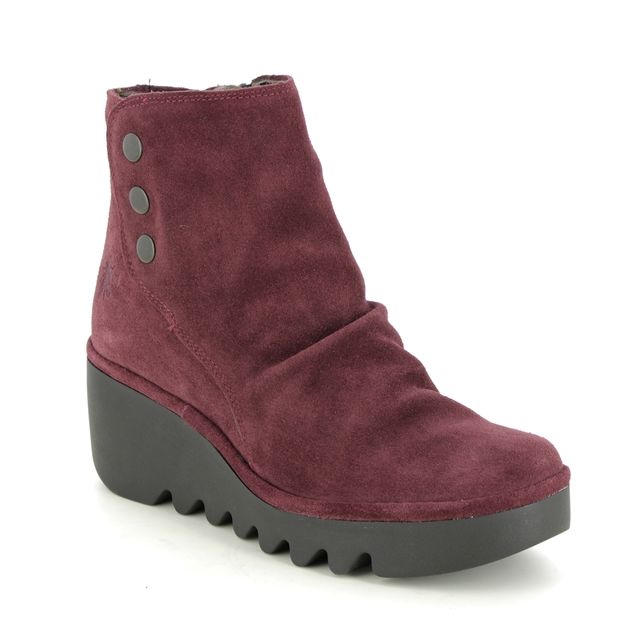 Fly London Wedge Boots - Wine - P501344 BROM   BLU