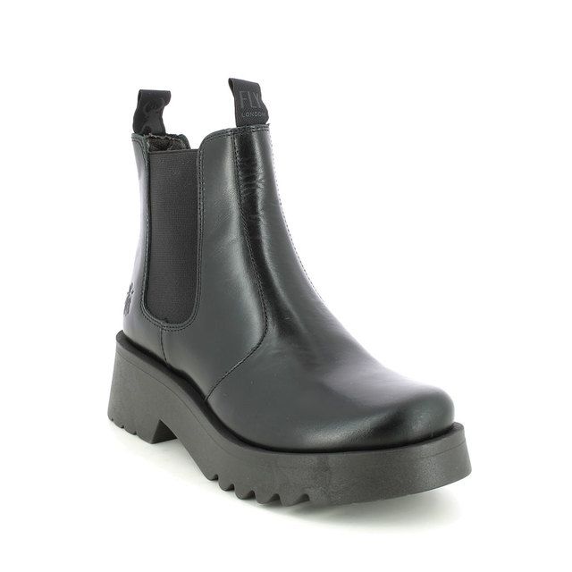 Fly London Chelsea Boots - Black leather - P144789 MEDI   MIDLAND