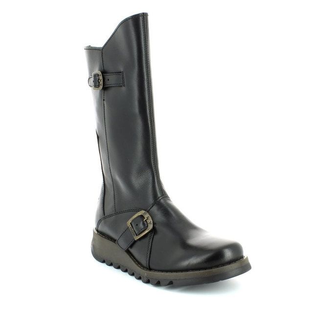 Fly London Mid Calf Boots - Black - P142913 MES 2