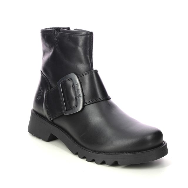 Fly London Rily Ronin Black leather Womens ankle boots P144991-000