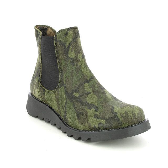 Fly London Salv Camouflage Womens Chelsea Boots P143195-065