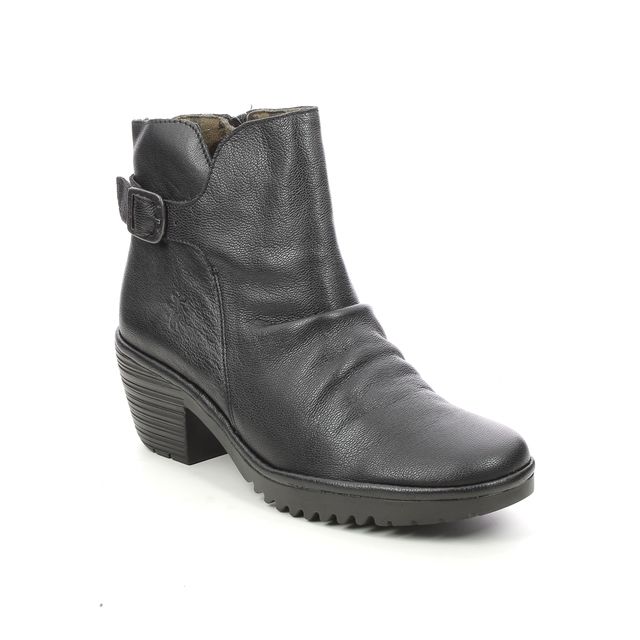 Fly London Wina  Willow Black leather Womens ankle boots P501346-000
