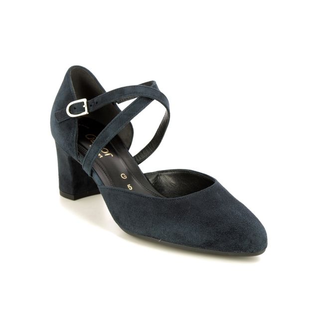 Gabor Alexis Callow Navy Suede Womens Court Shoes 92.251.46