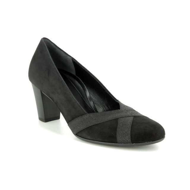 Gabor Forage Black suede Womens Court Shoes 52.163.47