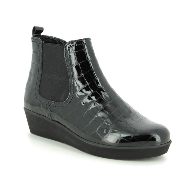 Gabor Ghost Black croc Womens Wedge Boots 36.050.97