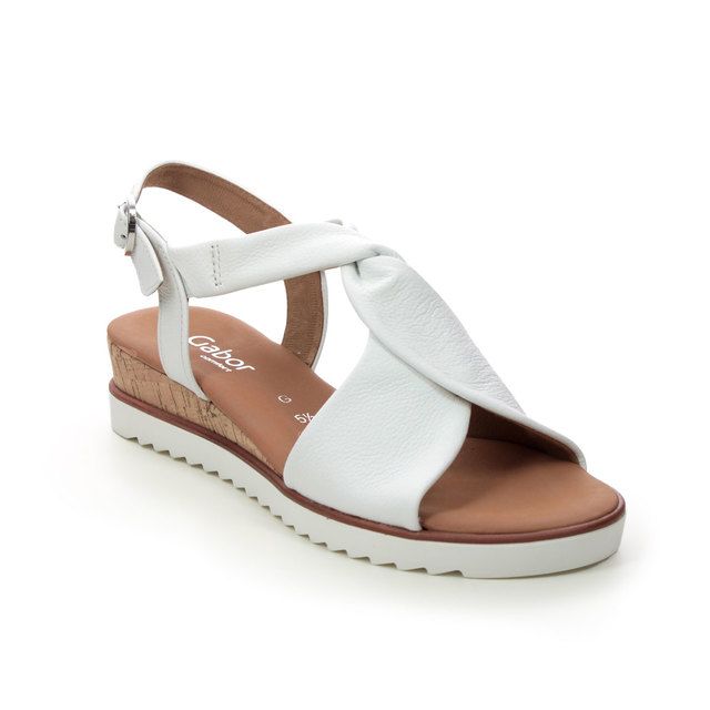 Gabor Wedge Sandals - WHITE LEATHER - 22.751.50 RICH