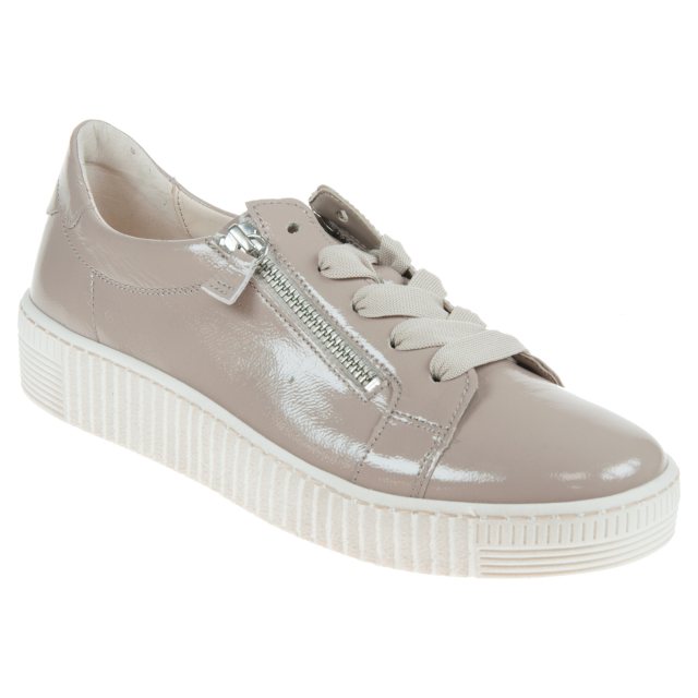 Gabor Wisdom Nude Patent Womens Trainers 83.334.91 In Size 7 In Plain Nude Patent  Womens Trainers In Soft Nude Patent Leather