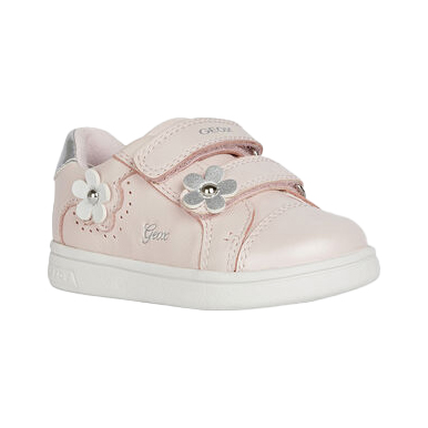 Geox Djrock Girl Inf White Leather Kids toddler girls trainers B151WC-C1000