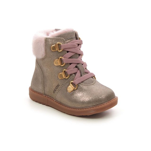 Geox Hynde G Fur Zip Metallic Kids Toddler Girls Boots B262FA-C9006