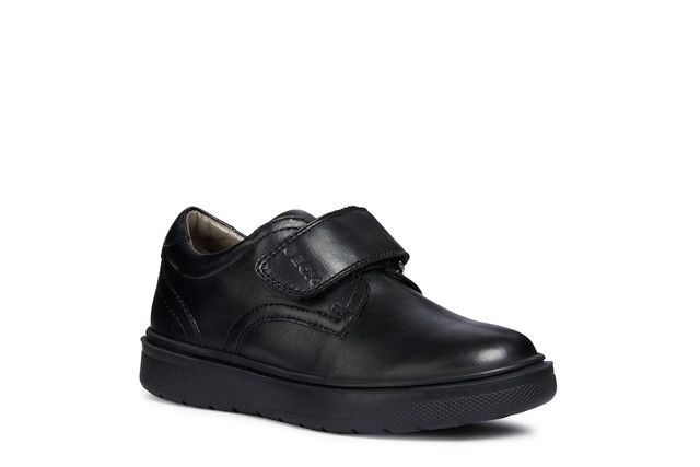 Geox Riddock 1v Black leather Kids Boys Shoes J847SG-C9999
