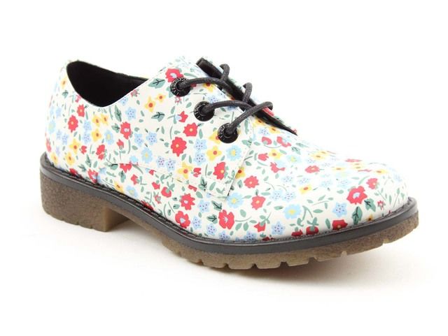 Heavenly Feet Angel 2 White floral Womens Brogues 2028-81